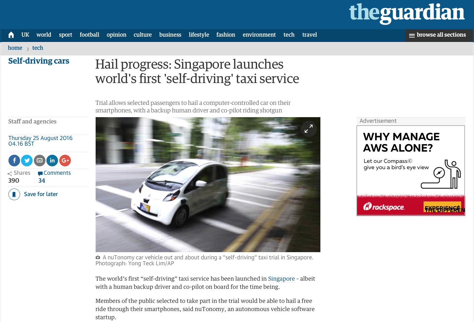 nuTonomy - Autonomous taxi feature for the Associated Press (www.apimages.com)