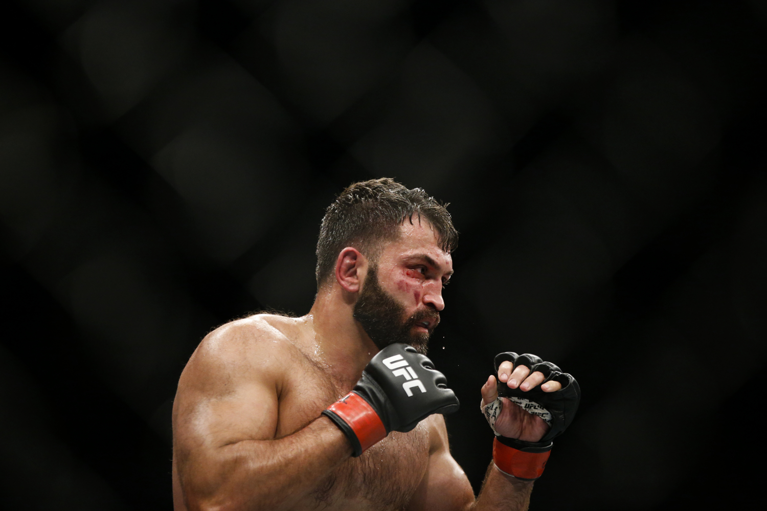 Andrei Arlovski of Belarus in action during his heavyweight bout against Marcin Tybura of Poland at the UFC Fight Night at the Singapore Indoor Stadium on June 17, 2017.