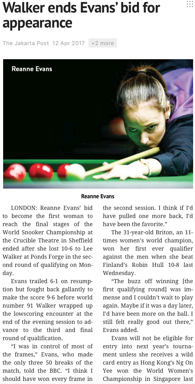  Singapore Women's Snooker Open for Reuters (pictures.reuters.com) 