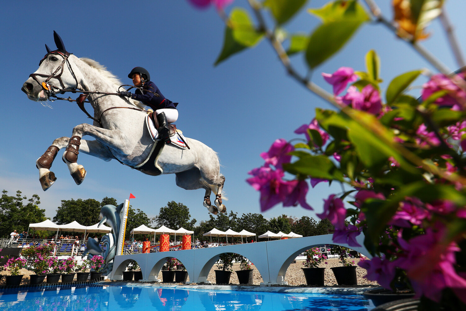  Marie Antoinette Leviste of the Philippines rides Loribri during round one of the individual jumping competition during the FEI Asian Championships at Thai Polo &amp; Equestrian Club on December 8, 2019 in Pattaya, Thailand. (FEI/Yong Teck Lim) 