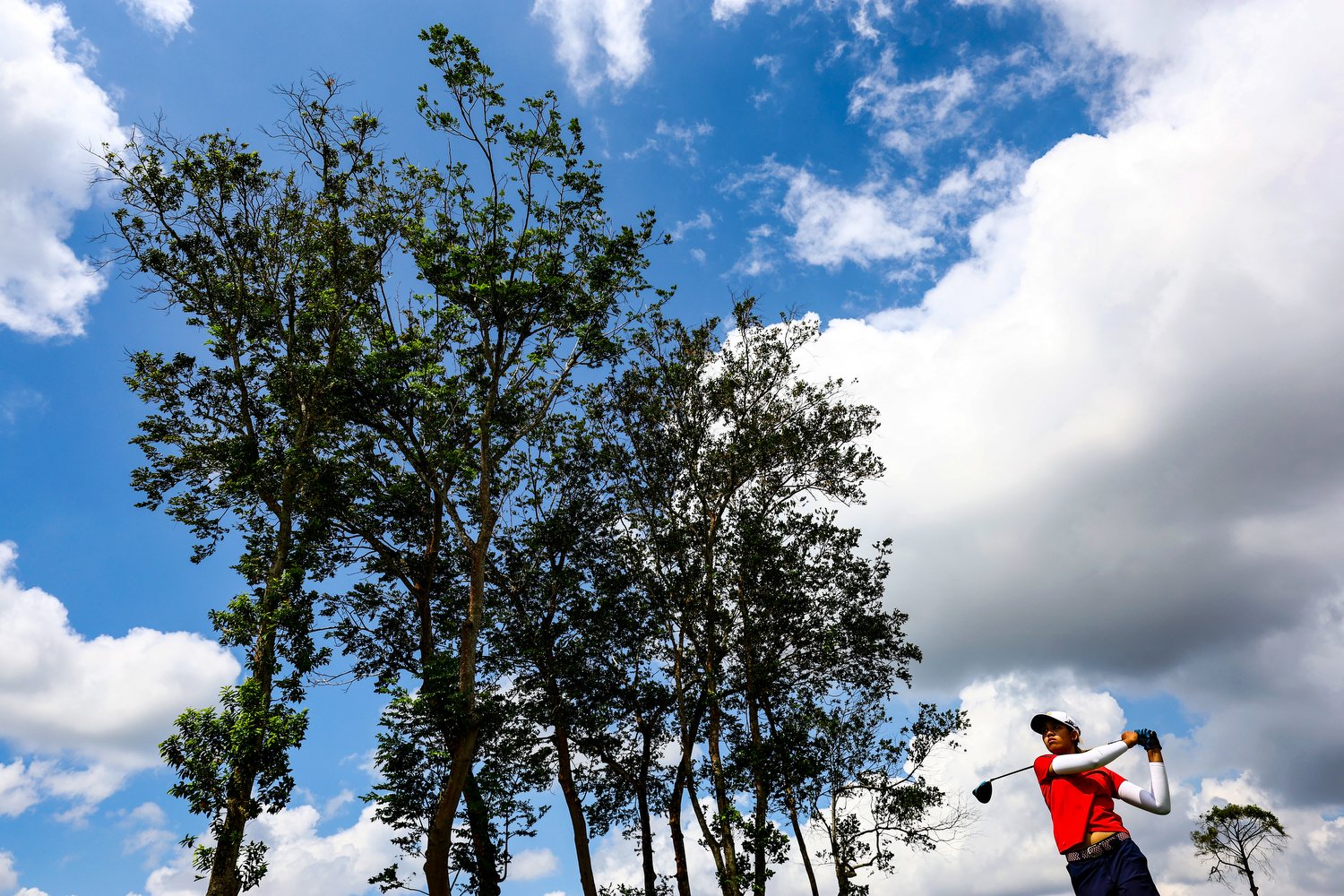  SINGAPORE, SINGAPORE - MARCH 09:  Navaporn Soontreeyapas of Thailand plays a shot during Day One of The Women's Amateur Asia-Pacific Championship on The New Course at The Singapore Island Country Club on March 09, 2023 in Singapore. (Photo by Yong T
