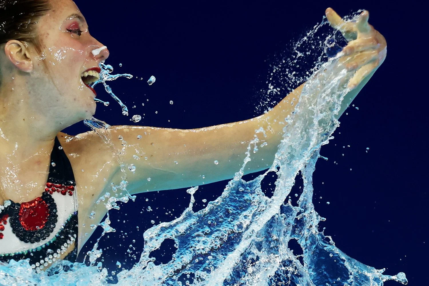  SINGAPORE, SINGAPORE - JULY 18: Tiziana Bonucci of Team Argentina competes in the Women's Solo Technical Preliminaries on day eight of the Singapore 2025 World Aquatics Championships at World Aquatics Championships Arena on July 18, 2025 in Singapor