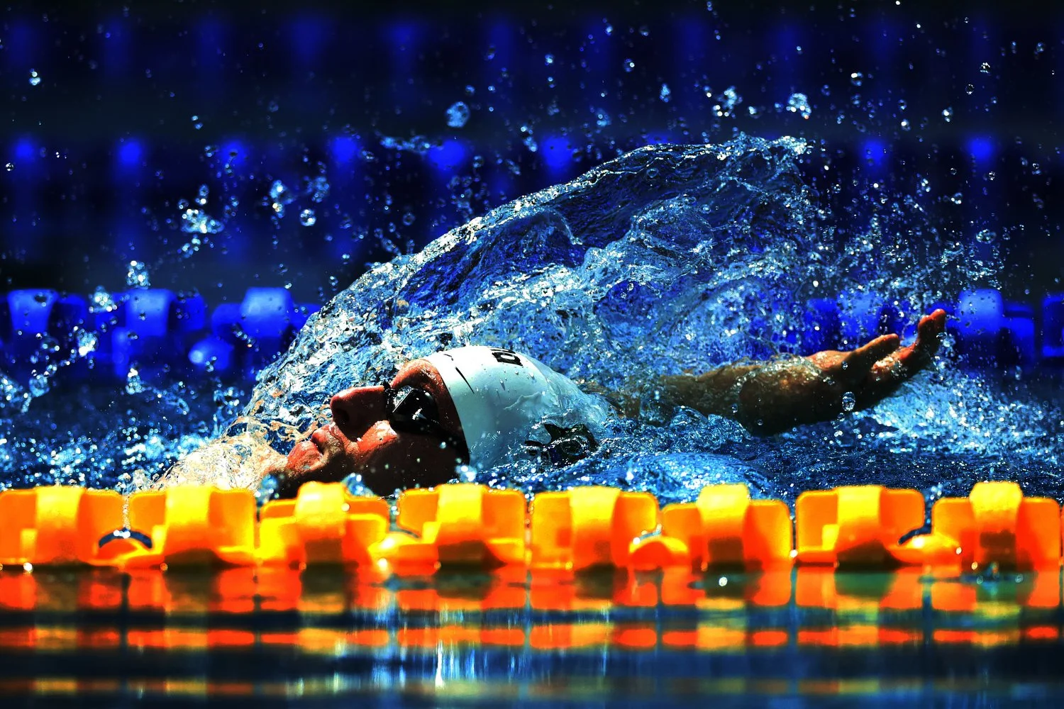  SINGAPORE, SINGAPORE - SEPTEMBER 24: Christian Sadie of Team South Africa competes in the Men’s 100m Backstroke S7 heat during day four of the Toyota World Para Swimming Championships at OCBC Aquatic Centre on September 24, 2025 in Singapore. (Photo