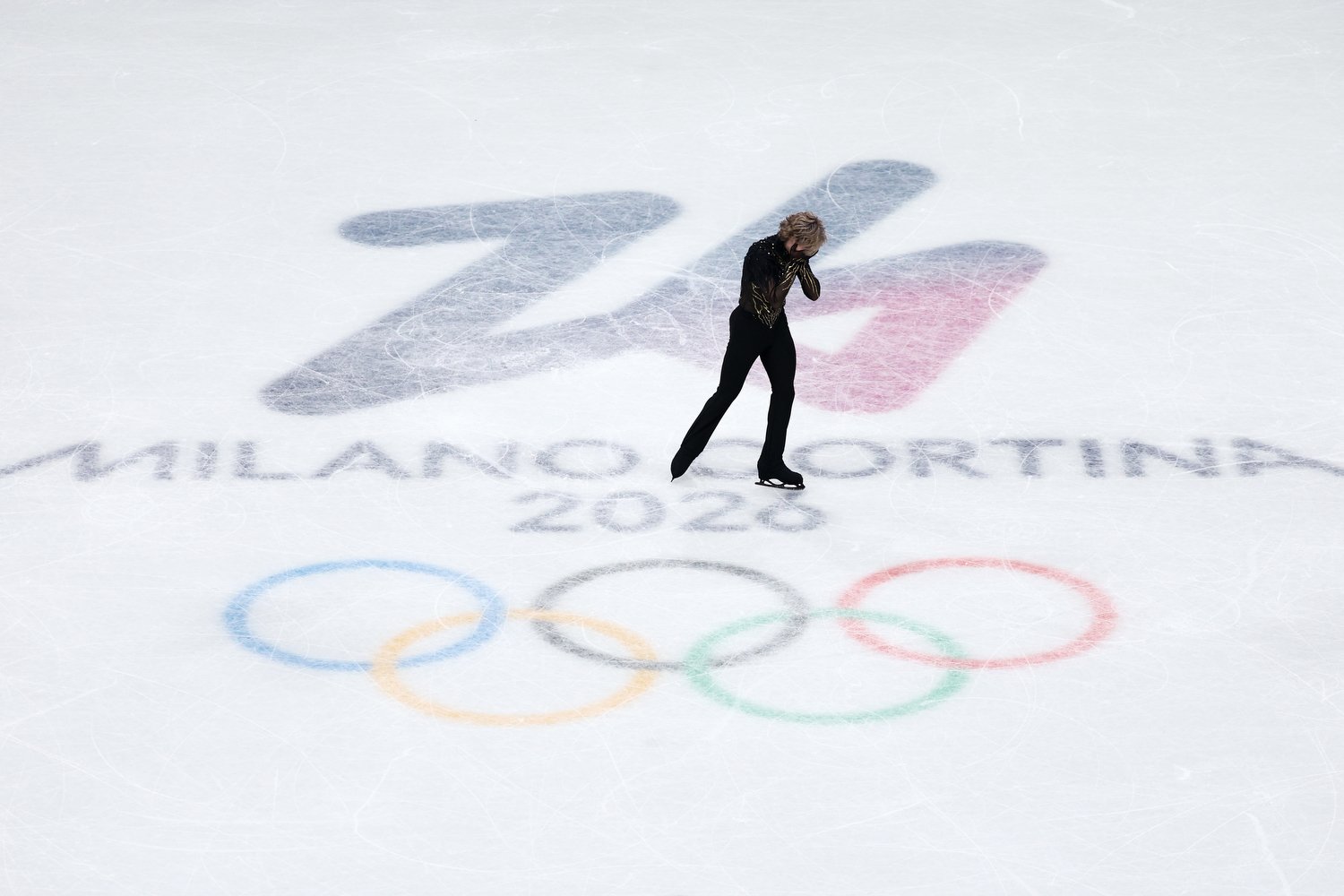  MILAN, ITALY - FEBRUARY 13: Ilia Malinin of Team United States reacts after competing in the Men Single Skating - Free Skating on day seven of the Milano Cortina 2026 Winter Olympic games at Milano Ice Skating Arena on February 13, 2026 in Milan, It