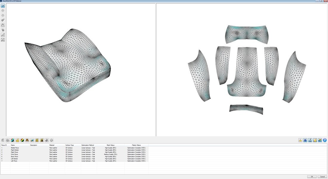 3D mesh of an automotive seat bun
