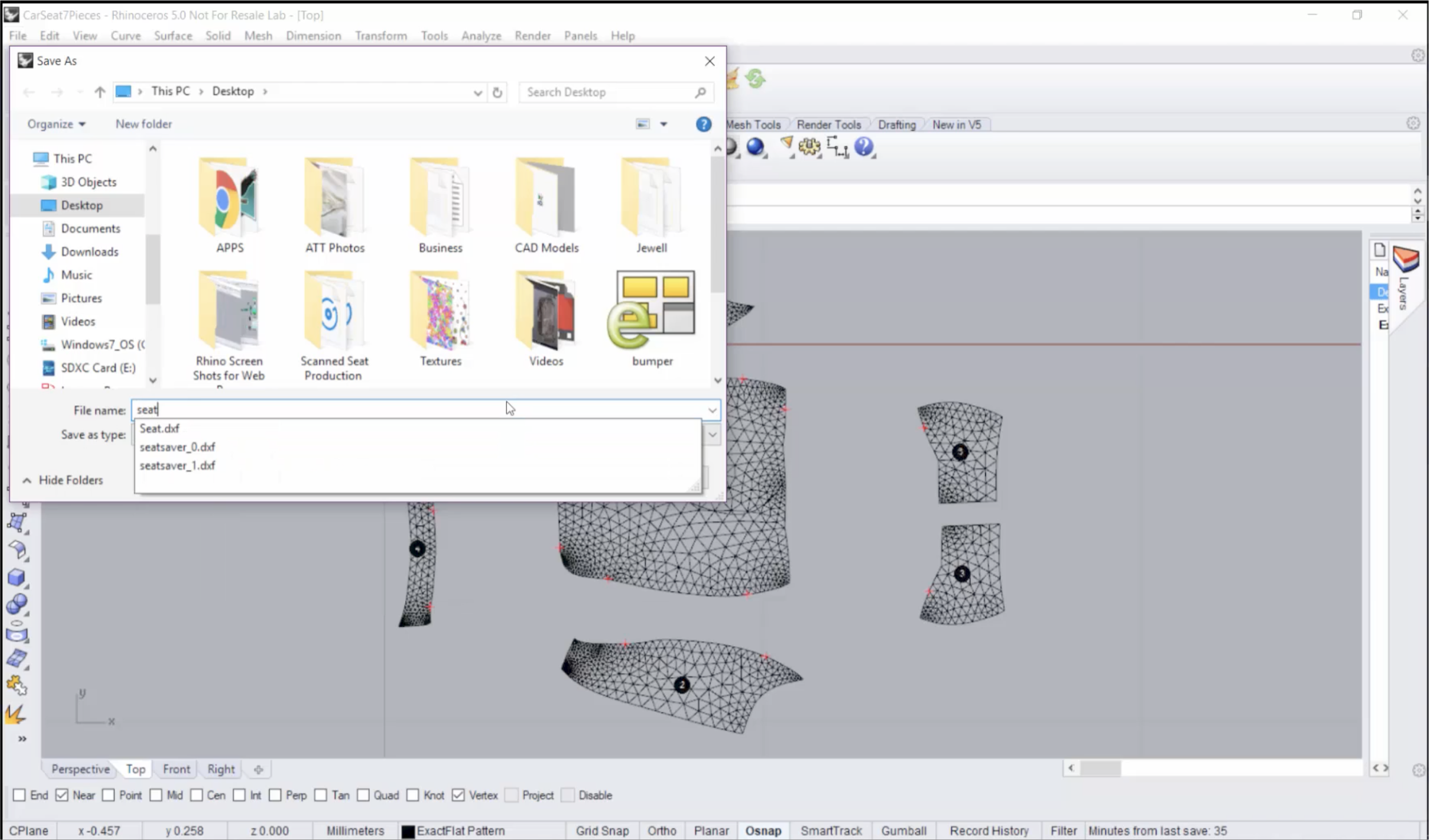 ExactFlat 3D to 2D software: Create a DXF file