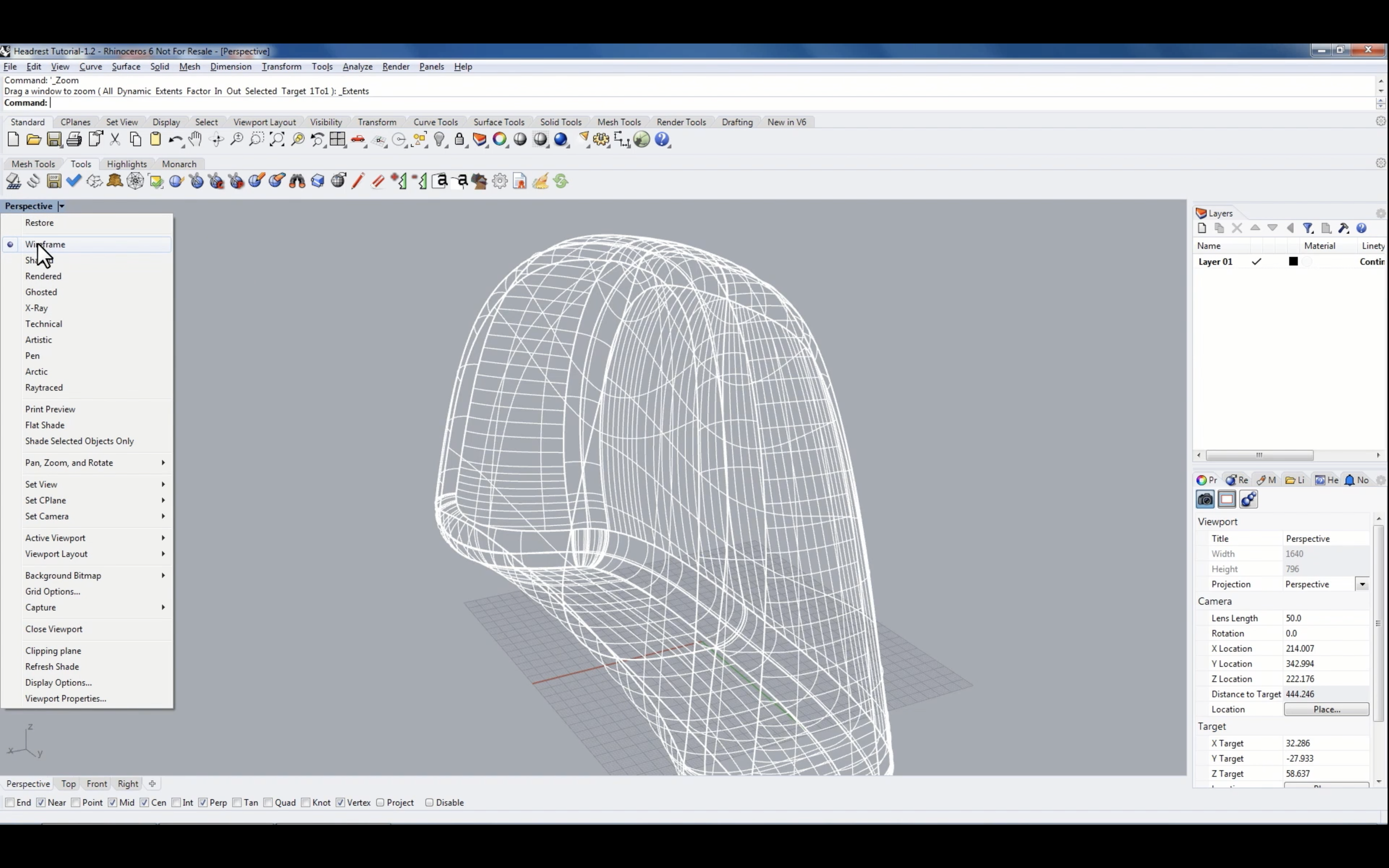 Flattening of an automotive headrest with ExactFlat 3D to 2D for Rhino 3D: Import file