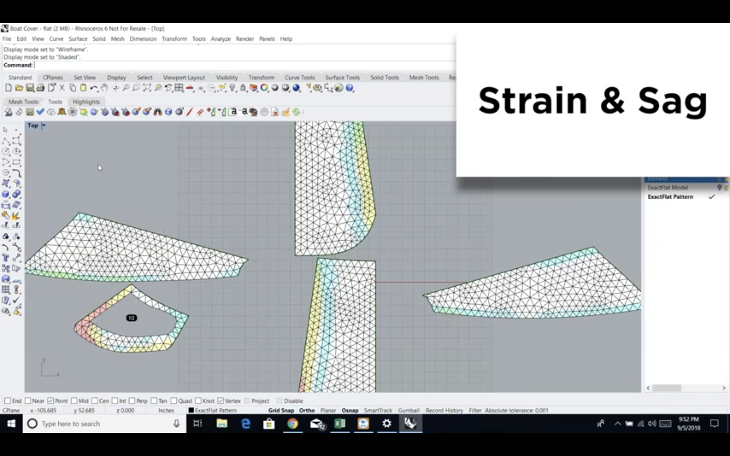 Best Practices  in Marine Canvas Fabrication Using ExactFlat 3D to 2D Digital Patterning: The Strain and sag analysis