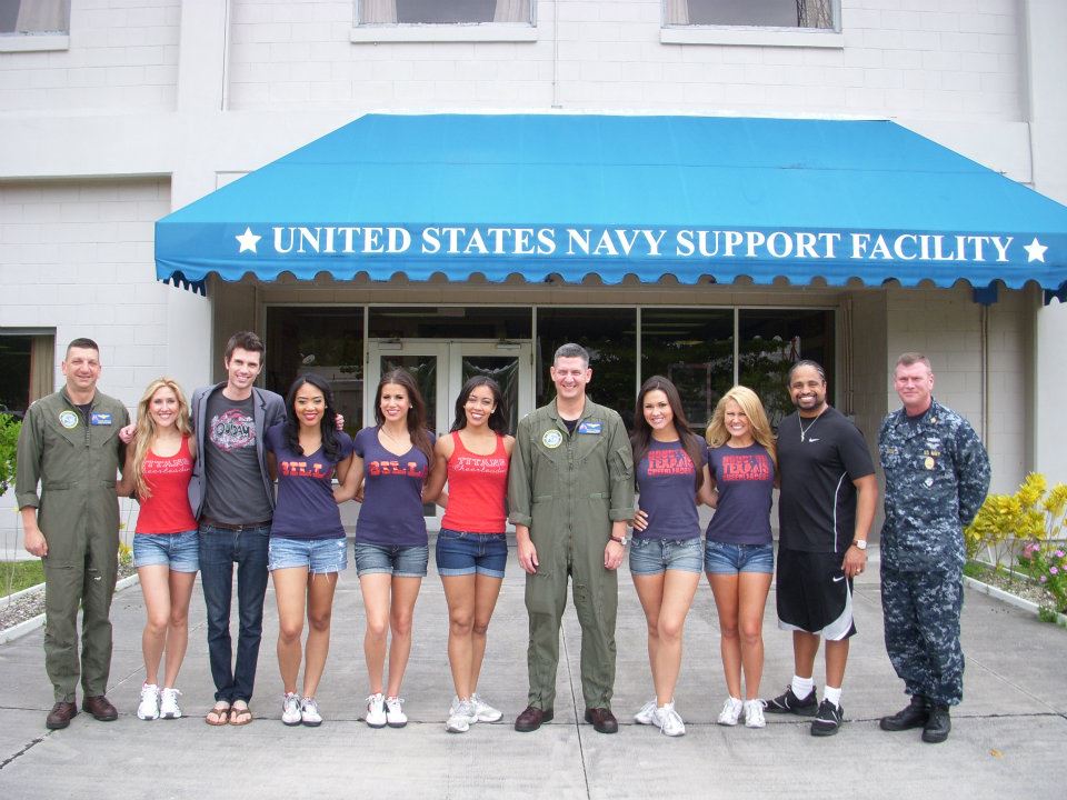 Performing for the troops in the Indian Ocean