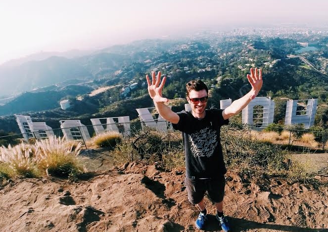 On top of the Hollywood sign