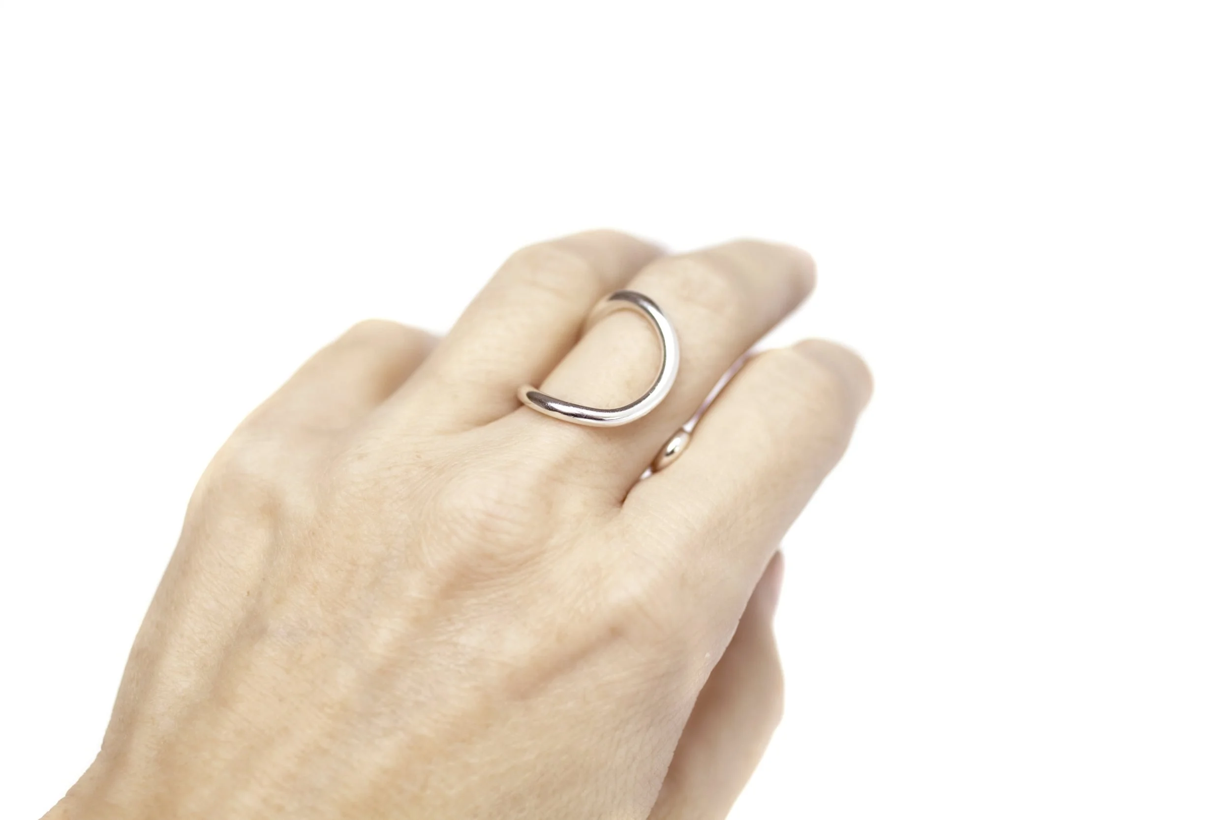 modern ring, modern jewelry, sleek jewelry, open ring, pixel and torch, designer jewelry, unique