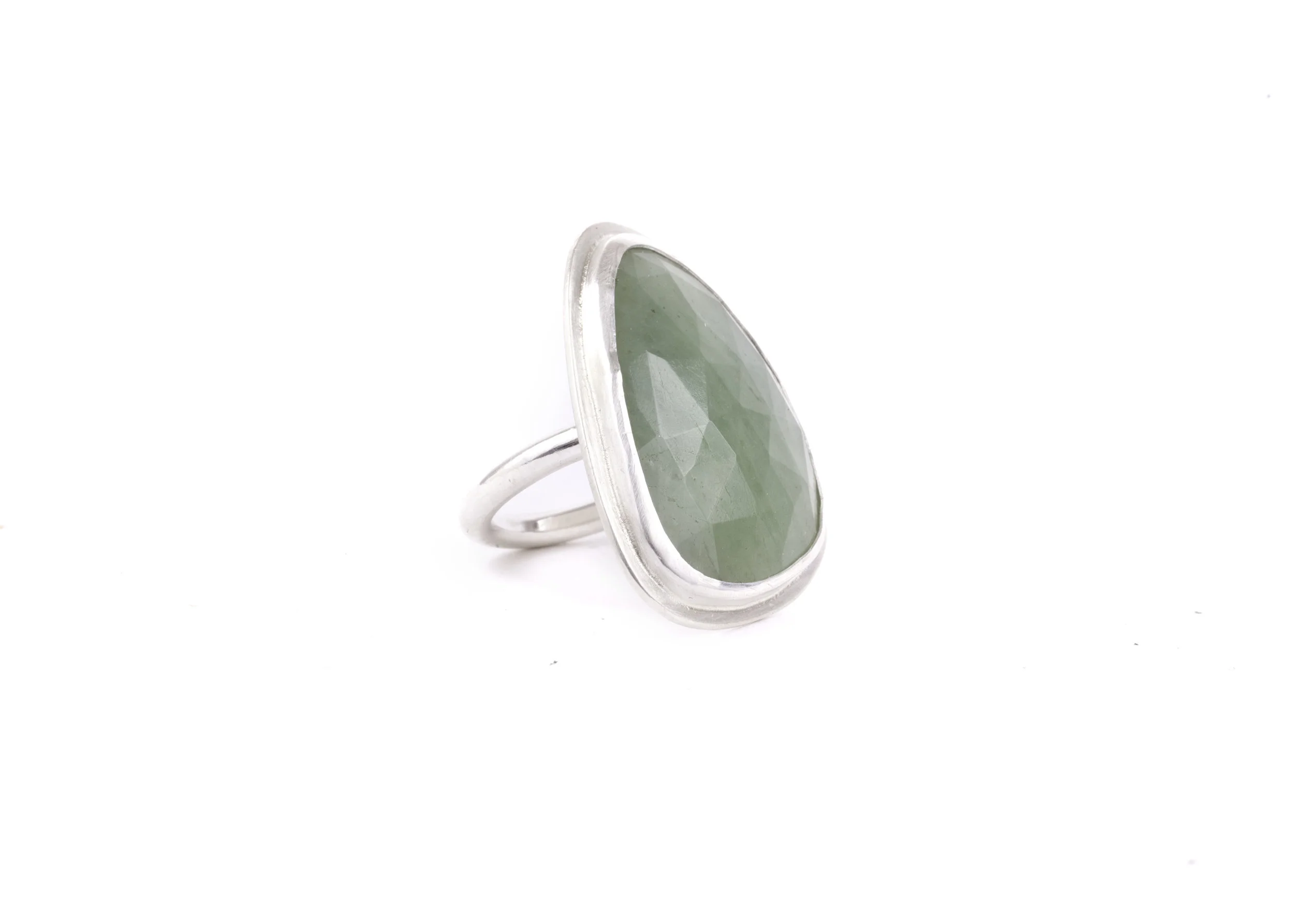 green aquamarine ring, aquamarine, march birthstone, green ring, statement ring, handmade swedish jewelry