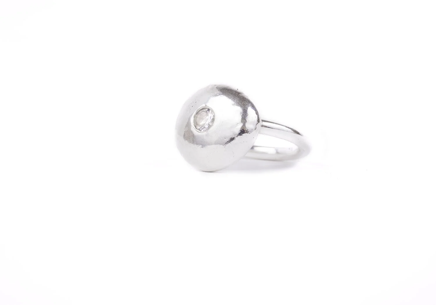 white sapphire ring, modern ring, unique jewelry, handmade, ecofriendly jewelry, eco jewelry, recycled silver