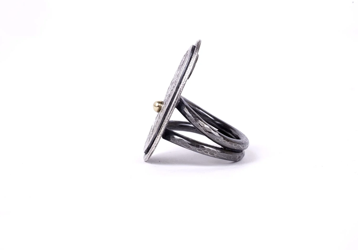 unisex jewelry, unisex ring, black ring with gold