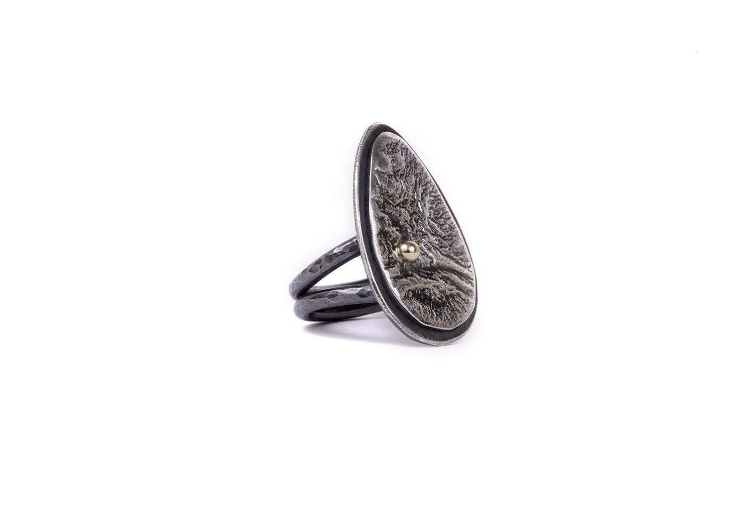 reticulated silver, reticulated ring, gold and silver ring