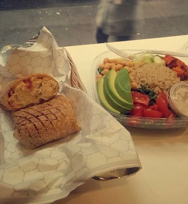 Steph's chickpea "tuna" melt & salad. 