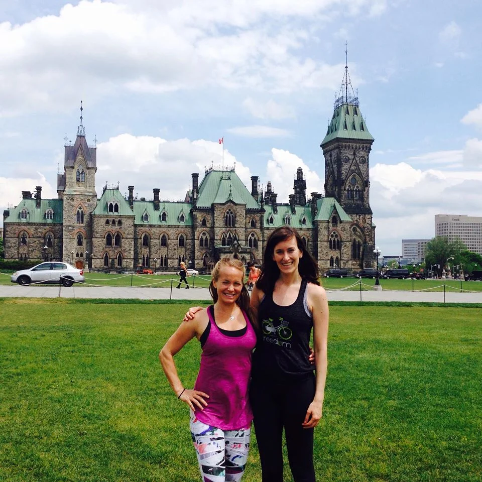 Andrea and I just after she lead hundreds of yogis through a yoga practice on Parliament Hill (May 2015). 