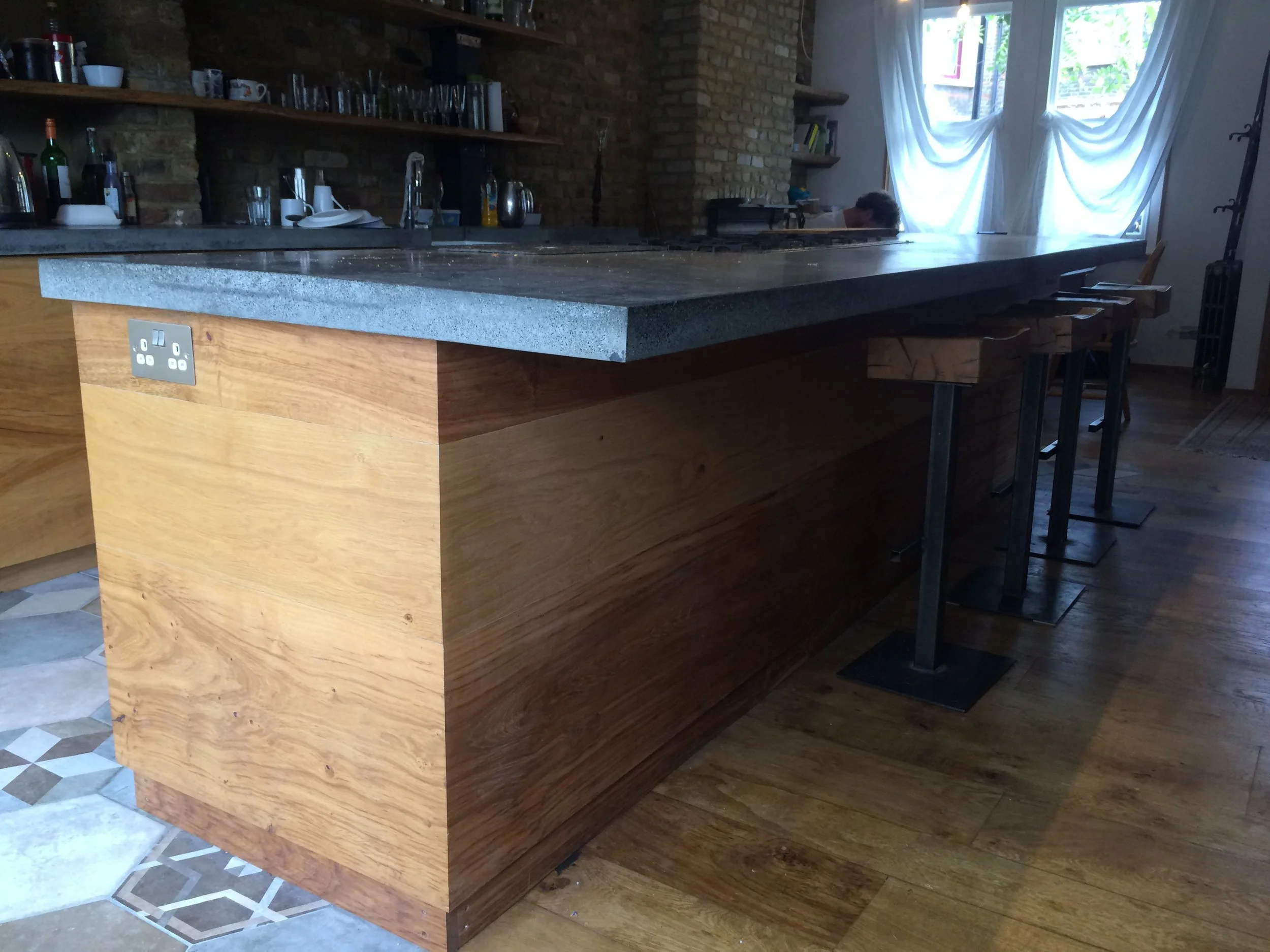 Polished concrete worktop