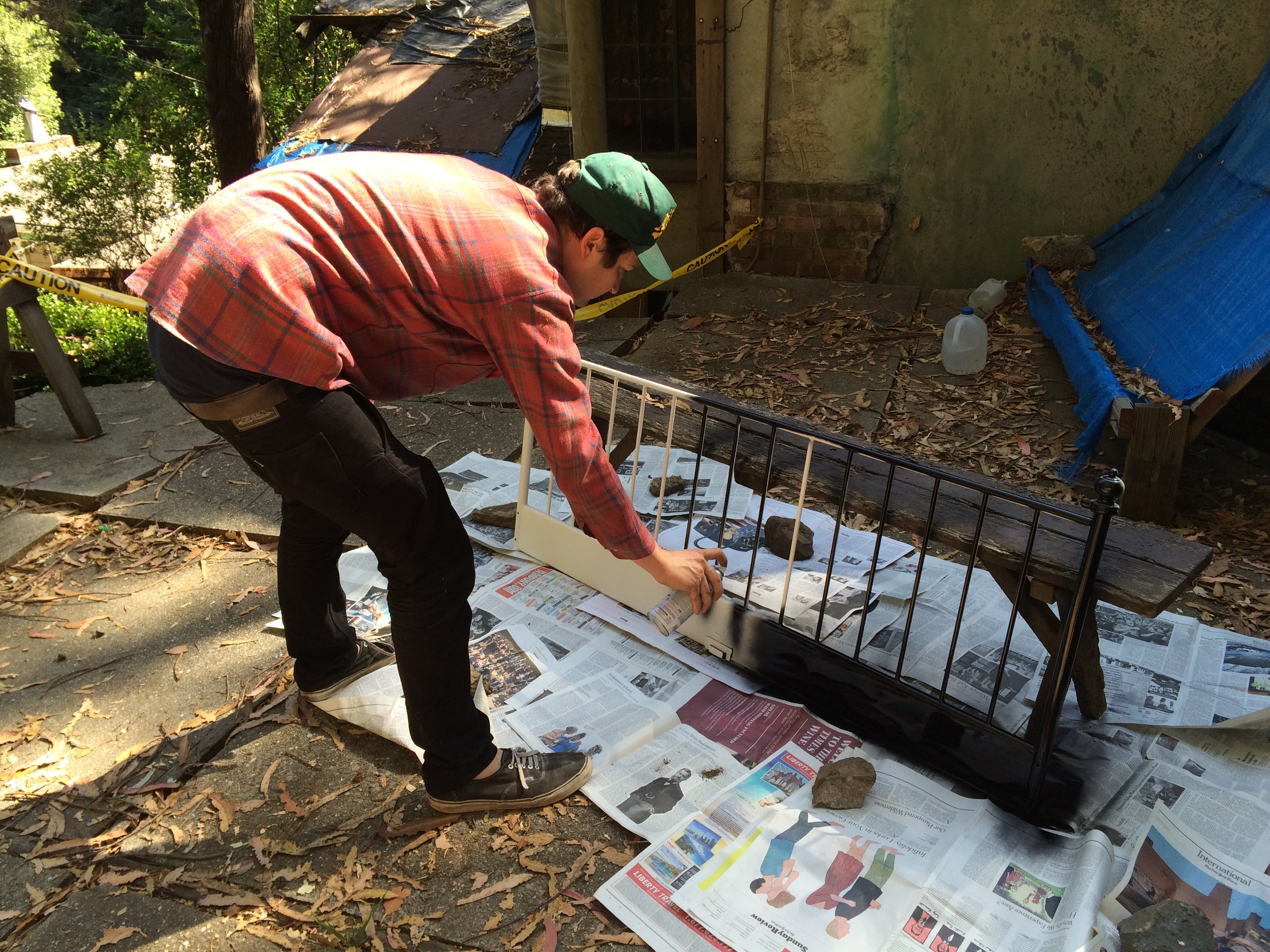 Bed Spray Painting - In Progress