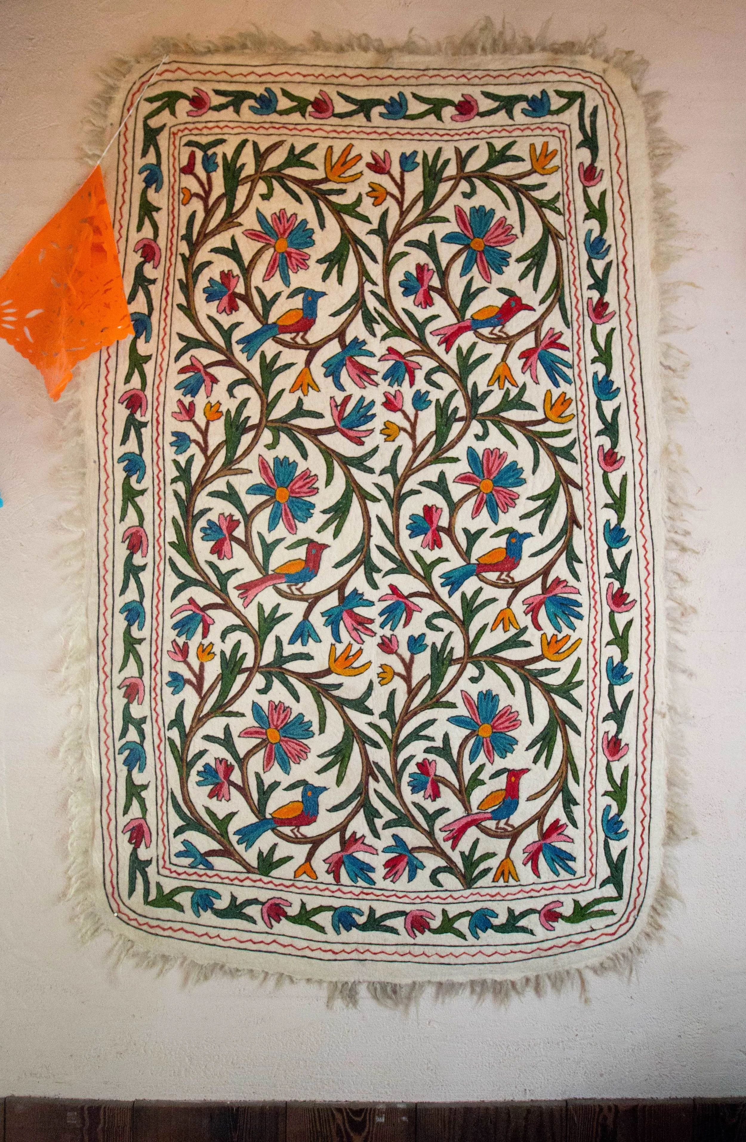 Kashmiri Embroidered Namda Rug