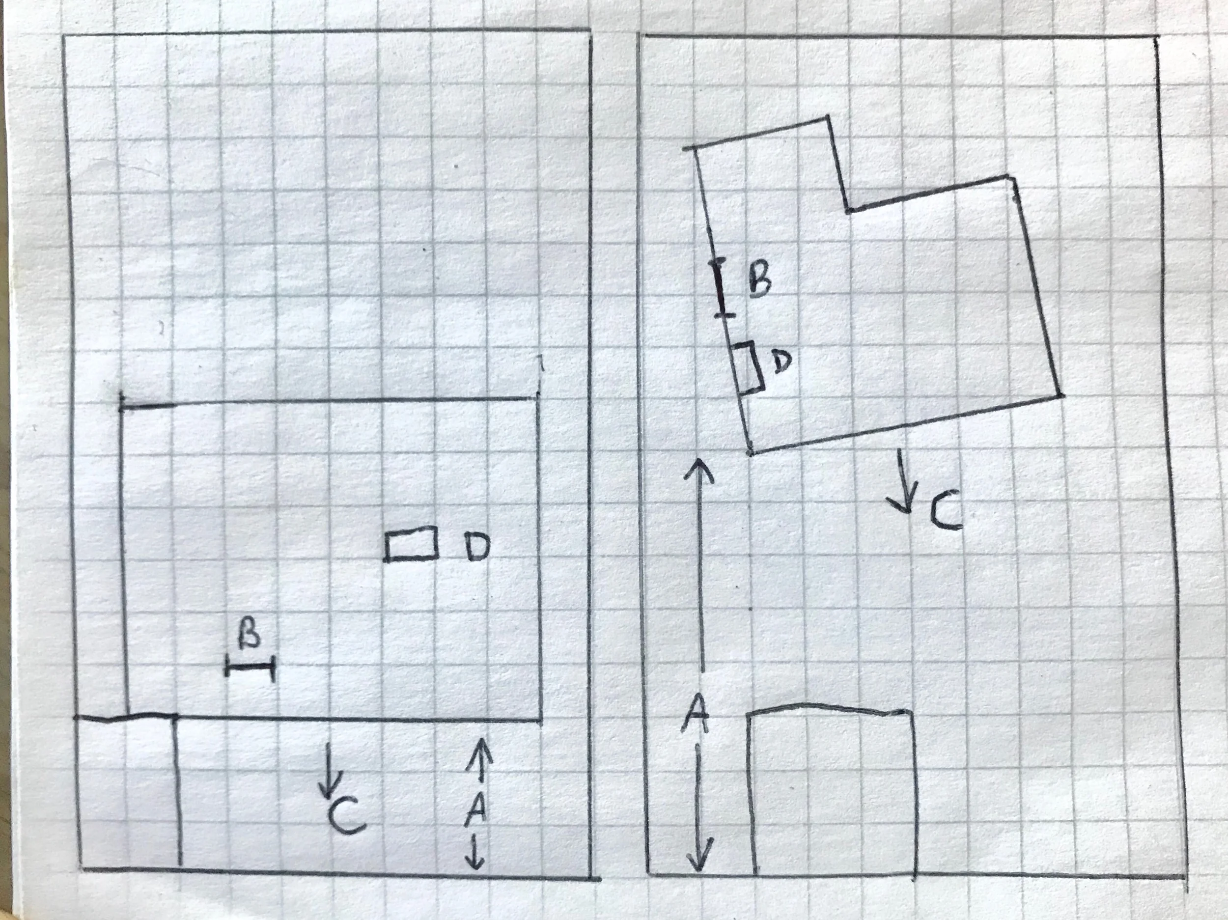 The 1929 Rowland built house for B Reede Hardman is actually next door to the 1926 Rowland built Reid House which looks like a Maybeck design. The comparison is not very subtle. The house on the left has a modest setback (A), exposed front door near the middle of the house (B), a “face” that presents itself to the street (C), and a regular chimney. The Reid House has a large setback (A), a “private” main entrance (B), a site specific living room that is tucked back and points at the view (C), and Maybeck’s signature Venturi chimney.