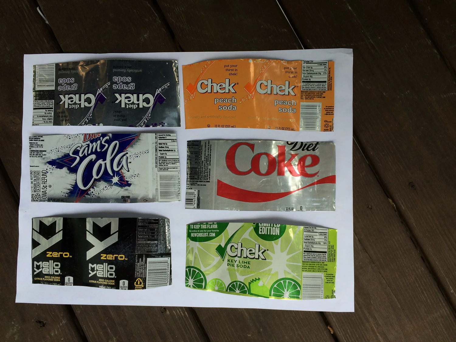 Flattened aluminum cans