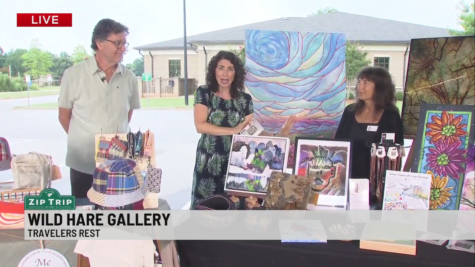 Zip Trip Travelers Rest: Wild Hare Gallery, Browse & Stroll Art Market with Jeff Sumerel & local artists