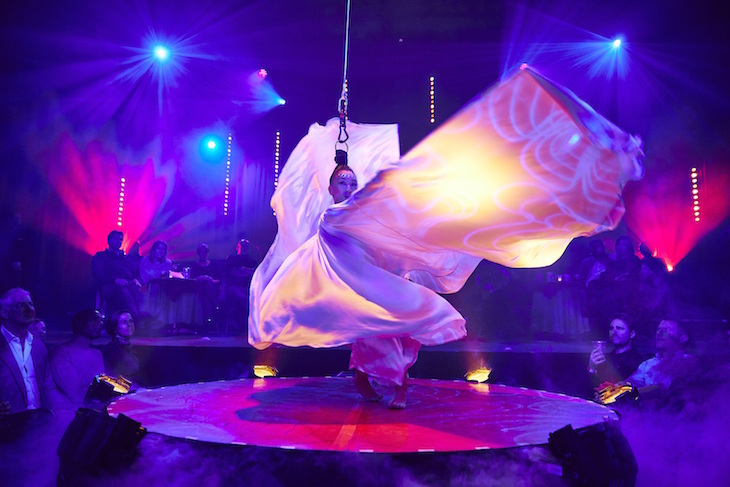 Gown for Fancy Chance's epic Loie Fuller hair hang