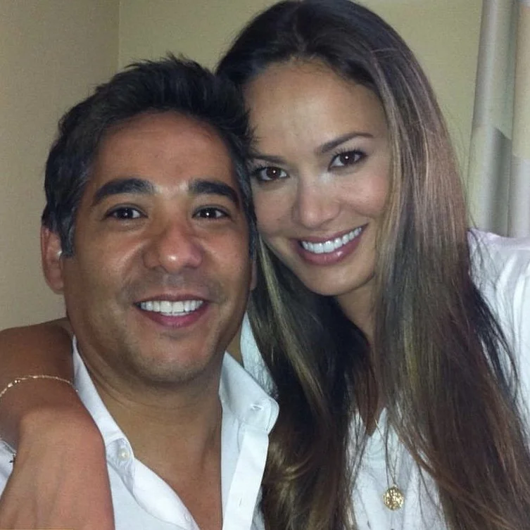  Jose Luis Buitron, founder of Jose Luis Salons, is seen alongside moon bloodgood during a special event in Austin, Texas 