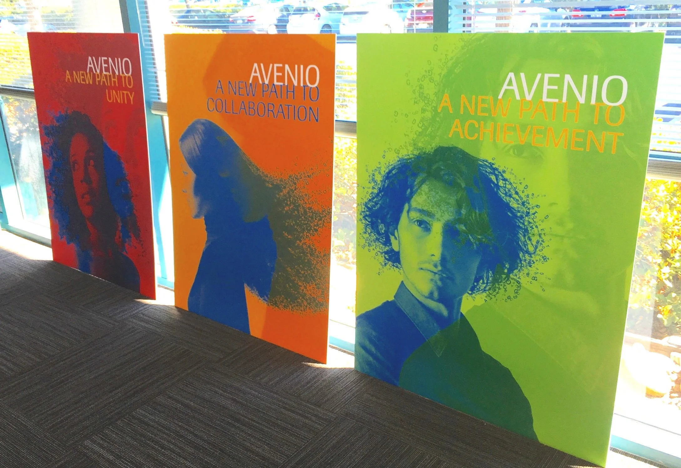 Roche's AVENIO product brand unvailing event posters