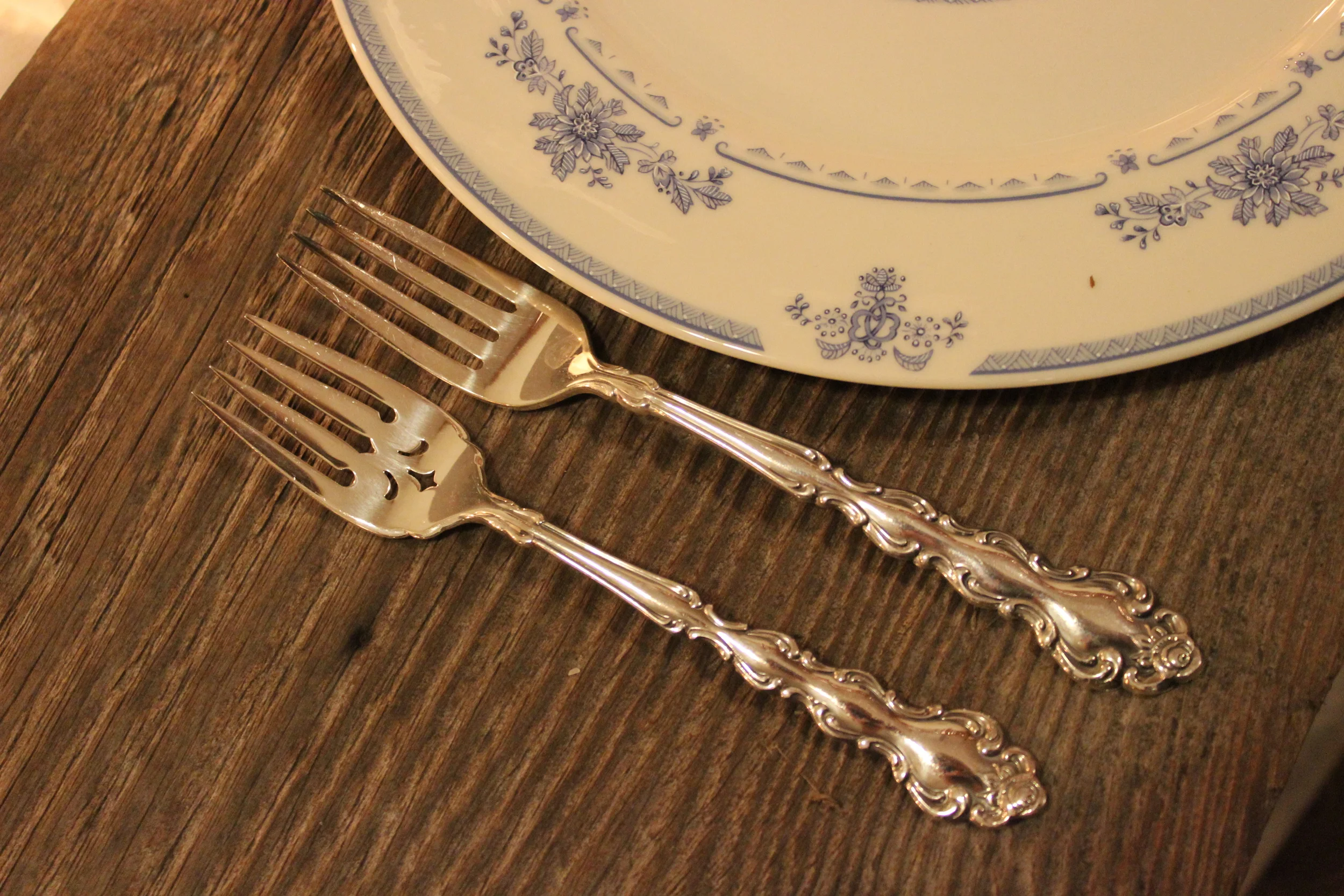 Silverware on Barnboard