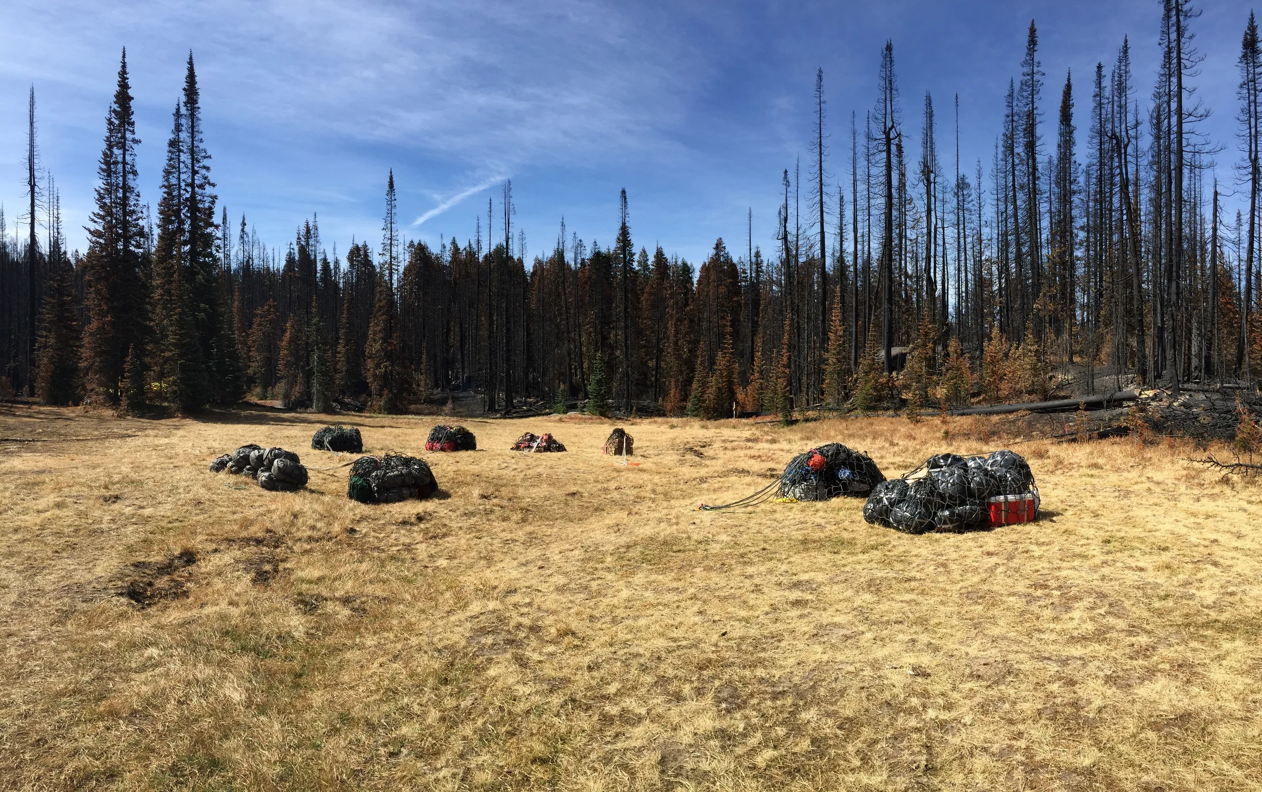 Loads prepped and ready for backhaul from H-1 on the Mt. Adams Complex