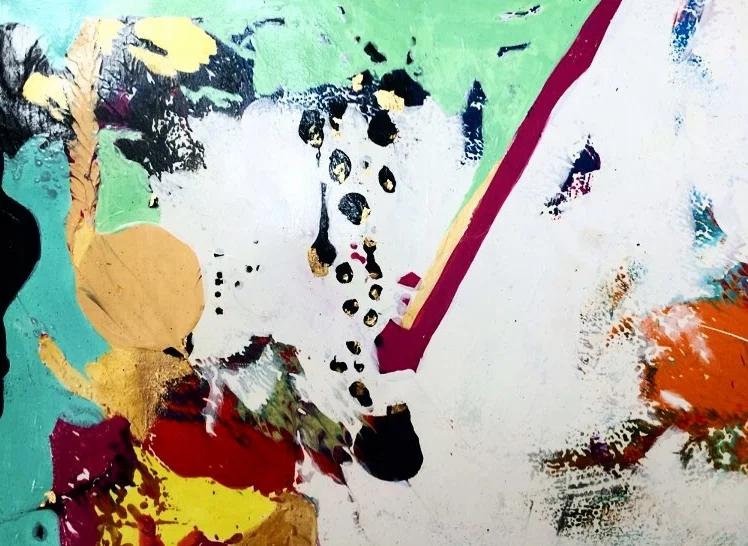"Great Gold Reef Series" 2015 18" x 24" Mixed media on paper