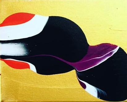 "Shall We Dance II" 2015 10" x 8" Mixed media on canvas 