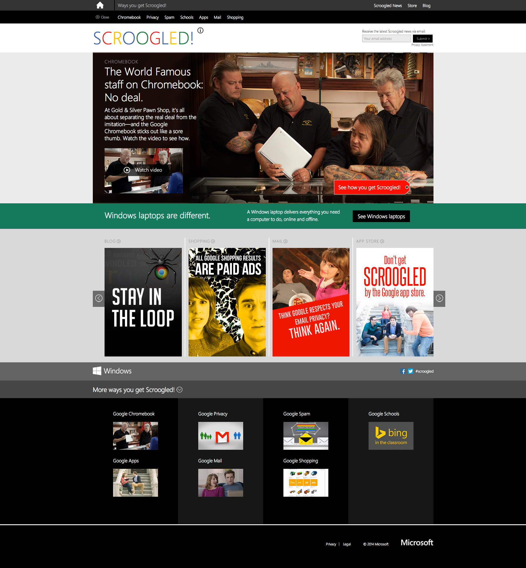 Scroogled.com: Complete site design overhaul