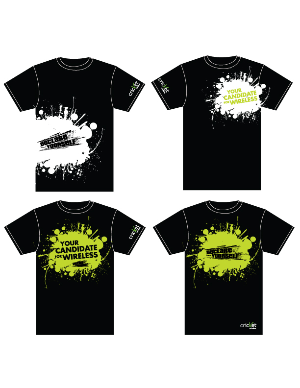 Cricket Wireless: "Declare Yourself" Promotional Shirt Designs
