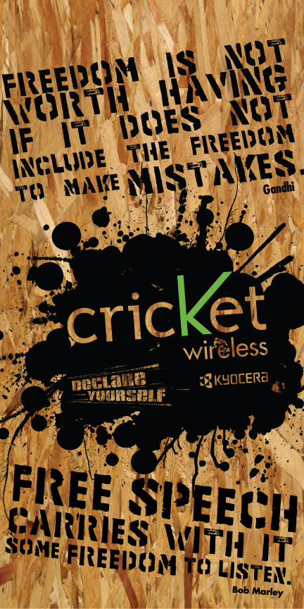 Cricket Wireless: Plywood Printed Poster for Democratic National Convention Event