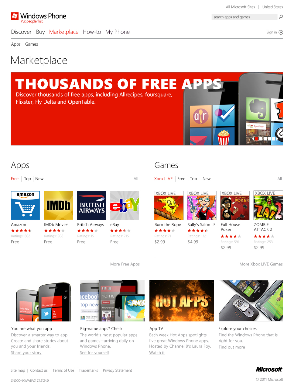 Microsoft: Windows Phone Site Design