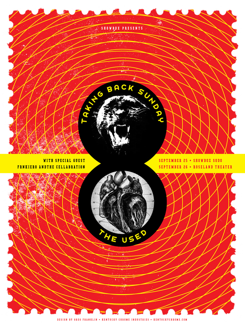 Taking Back Sunday/The Used: Silkscreened Concert Poster