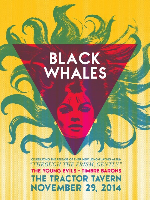 Black Whales: Silkscreened Concert Poster