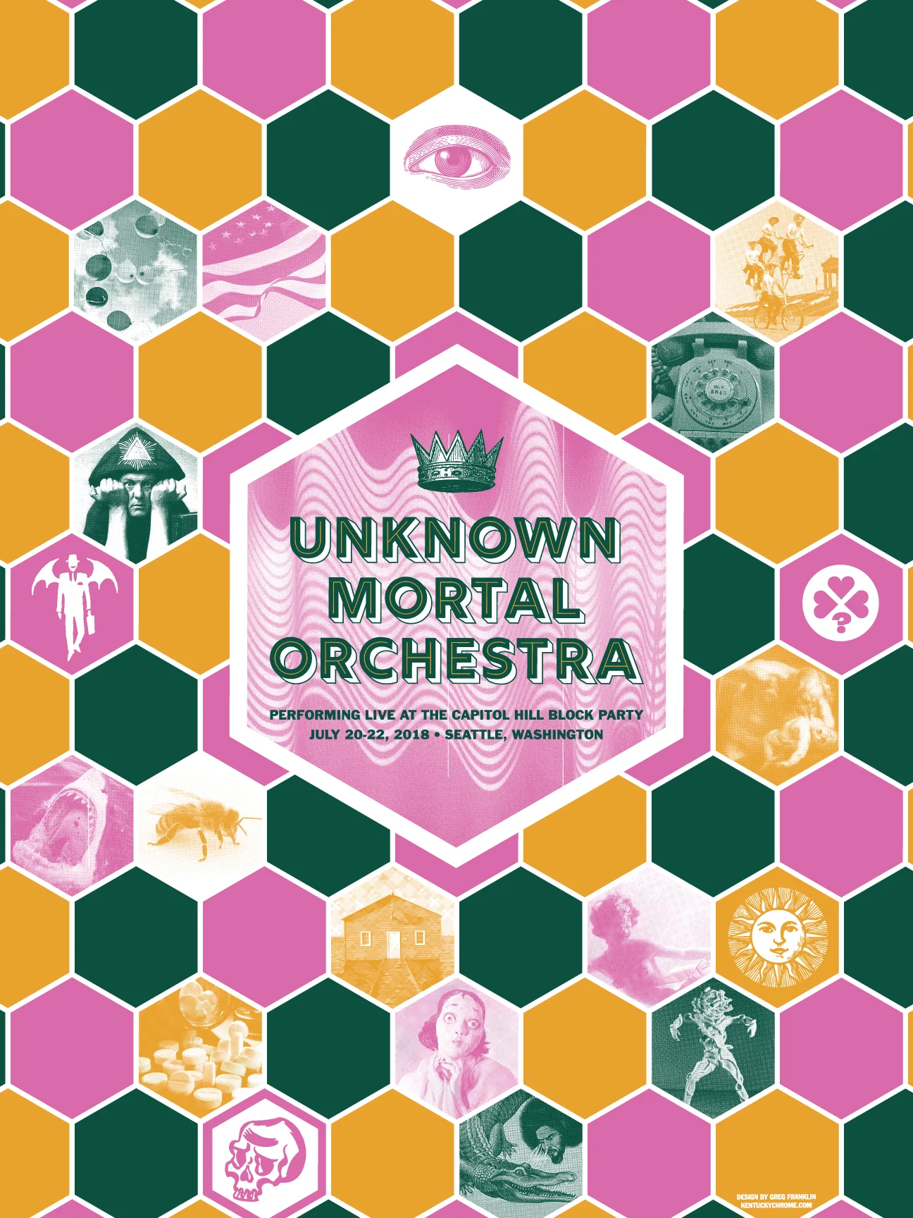 Unknown Mortal Orchestra silkscreened concert poster, 2018