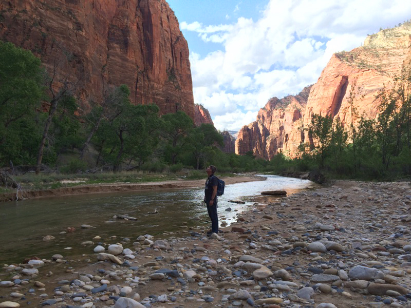 Me in complete wonder down in a canyon in Zion. Photo by Gary Breashears