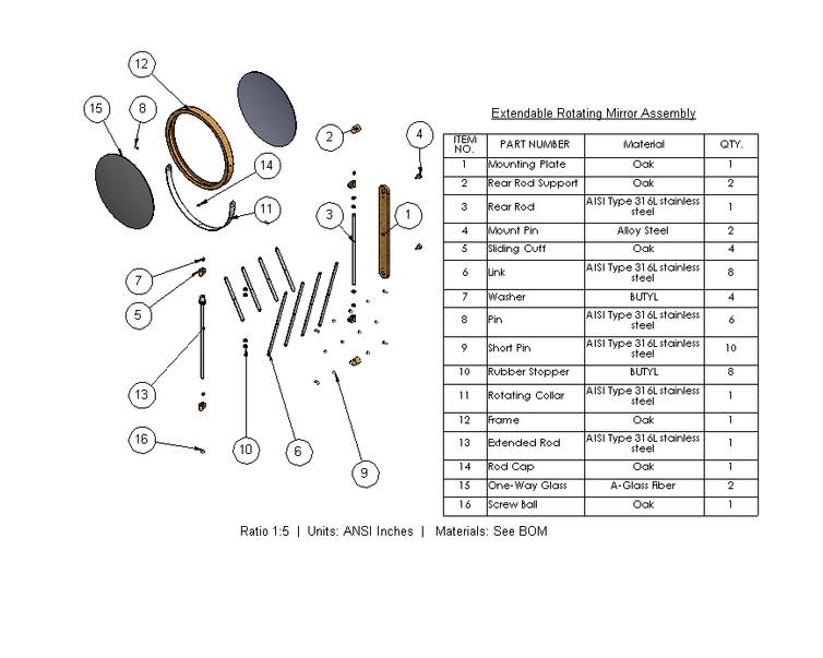Isometric Exploded View & Bill of Materials