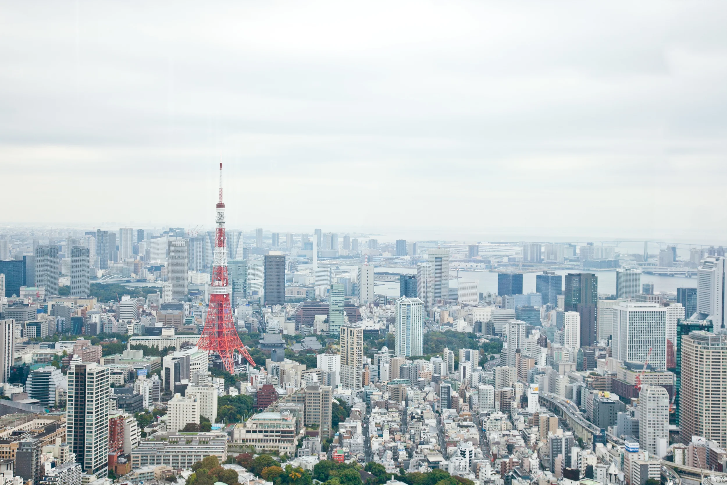 The view from the Tokyo City View observation deck in Mori Art Museum at Roppongi Hills