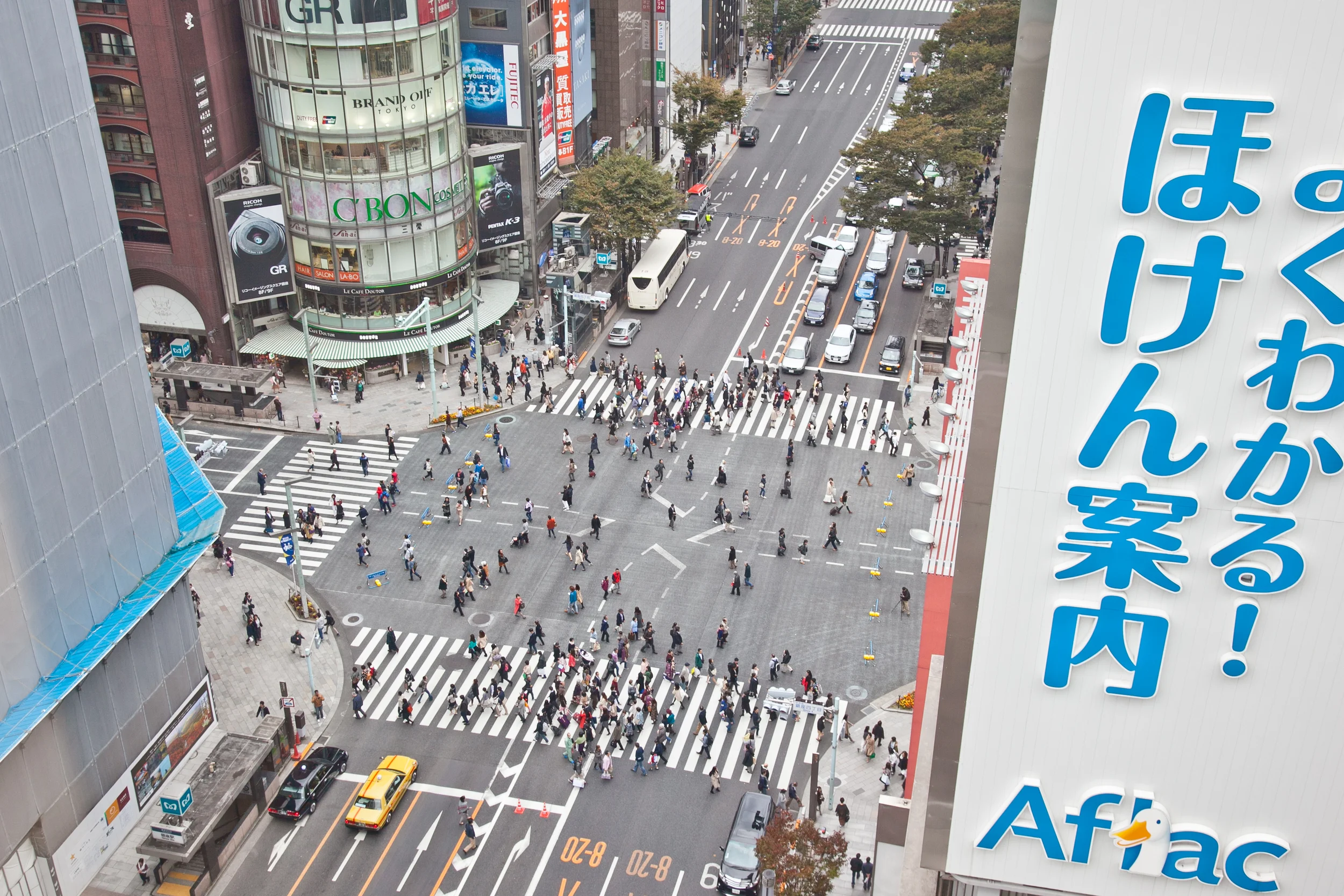 View of the Ginza shopping district from Mitsukoshi department store