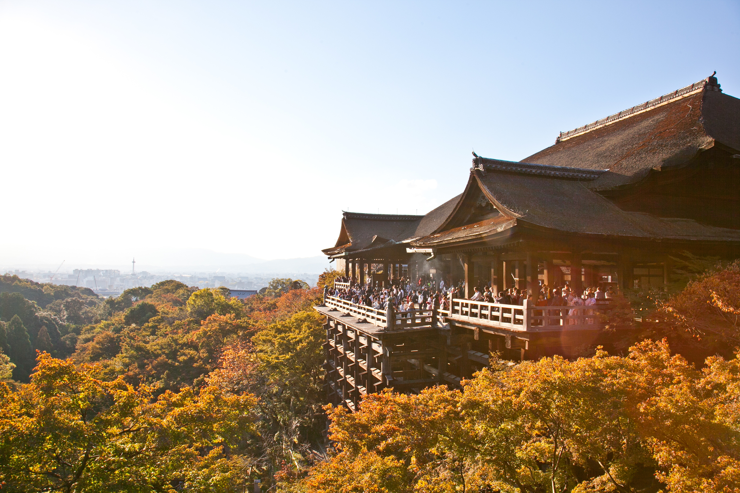 The most famous part of the Kiyomizu-dera is the wooden stage of the temple