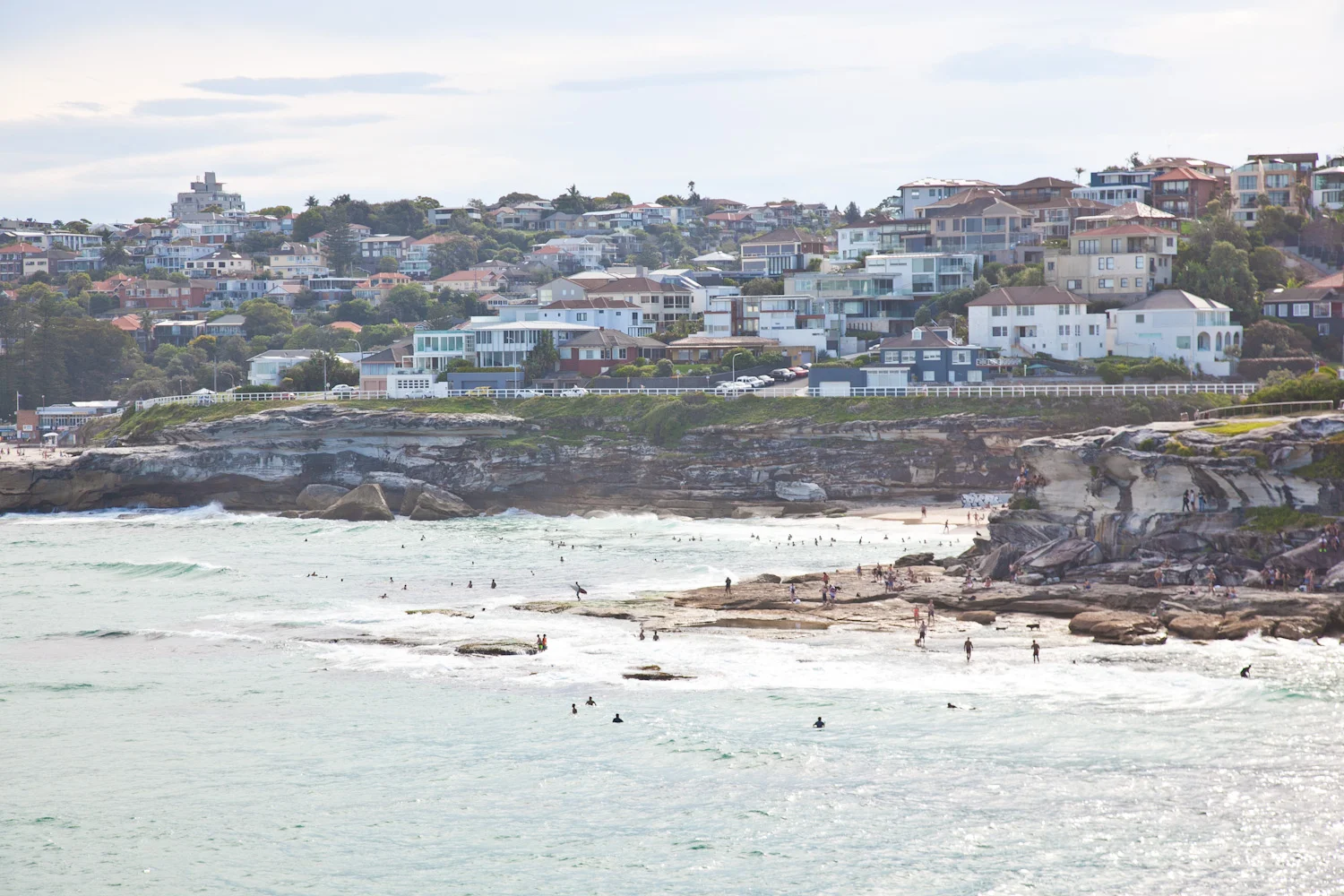 View of Tamarama Beach and Bronte Beach from the cliff-top footpath