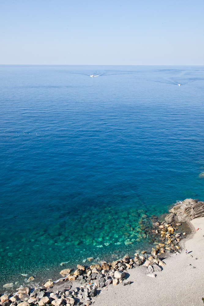 The beach in Vernazza