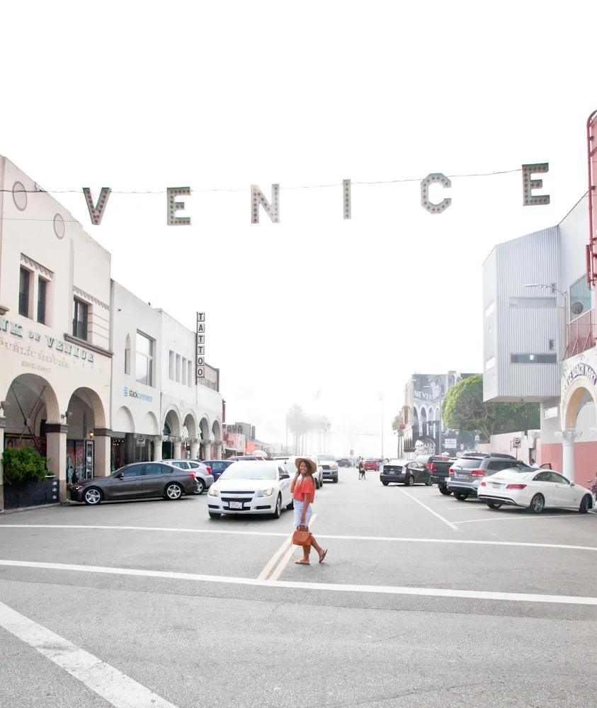 The famous Venice sign on the corner of Pacific Ave & Windward Ave