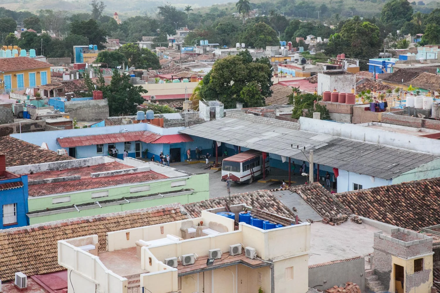 View of the local bus station in Trinidad
